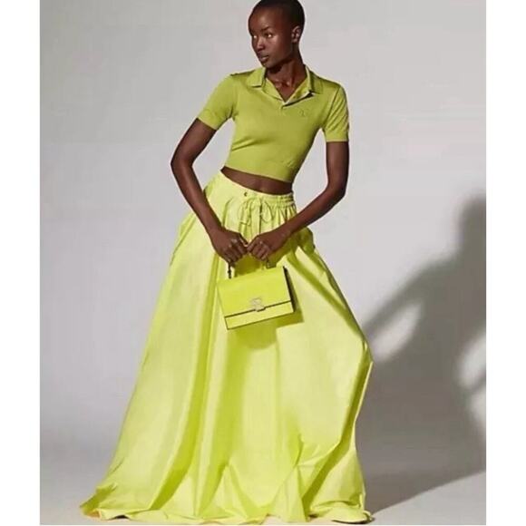 Ralph Lauren Collection Purple Label Cropped Silk Jersey Polo Sweater Collar Top - Picture 3 of 6